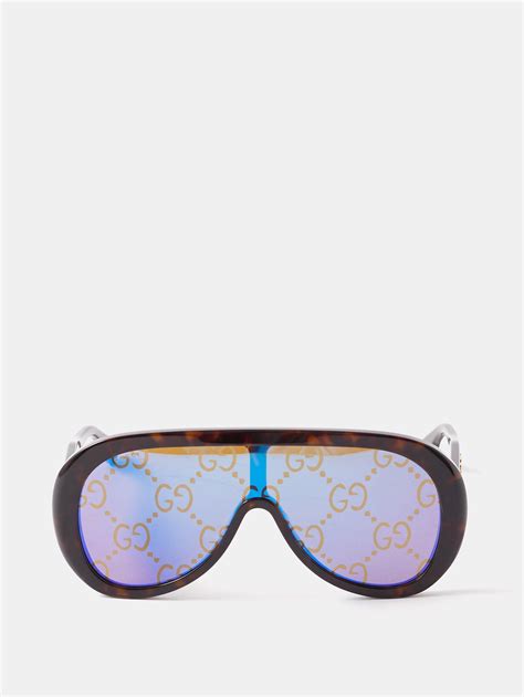 gucci mask-frame acetate sunglasses|gucci crystal embellished sunglasses.